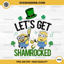 Minion Lets Get Shamrocked PNG, Minion Friends Funny Patricks Day PNG