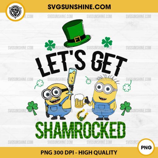 Minion Lets Get Shamrocked PNG, Minion Friends Funny Patricks Day PNG