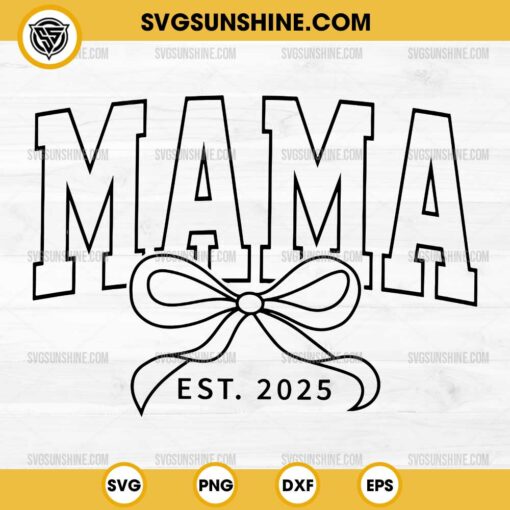 Mama Bow Varsity SVG, Mother Day Coquette SVG