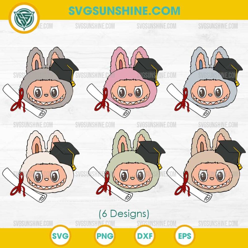 Bundle Labubu Graduation SVG, Labubu Graduation Hat SVG, Labubu Proud Graduate SVG