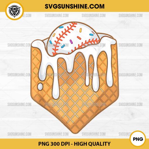 Baseball Home Plate Ice Cream Drip PNG, Baseball Sports Team PNG