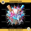 Baseball Ice Cream Drip Colorful PNG, Baseball Lover PNG