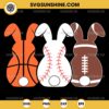 Basketball Baseball Football Easter Bunny SVG, Sports Rabbits SVG