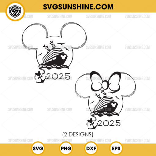 Disney Cruise 2025 Svg Bundle, Mickey Minnie Mouse Cruise Svg, Cruise 2025 Couple Svg