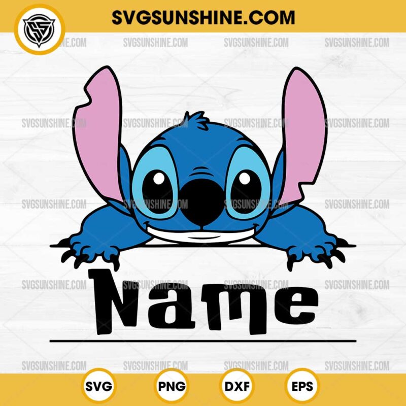 Custom Stitch Name SVG, Stitch Monogram SVG, Disney Stitch SVG