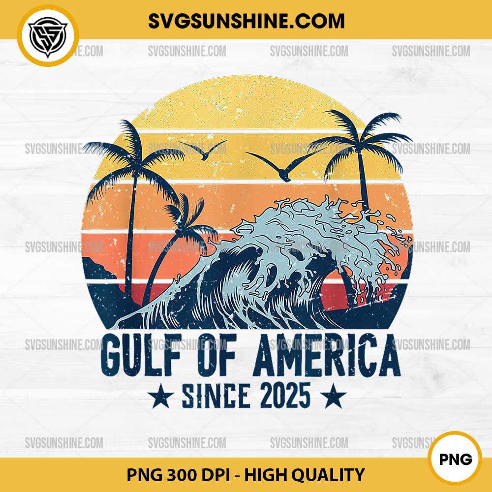 Gulf Of America Since 2025 PNG, Retro Vintage Beach PNG Gulf Of America Since 2025 PNG, Retro Vintage Beach PNG