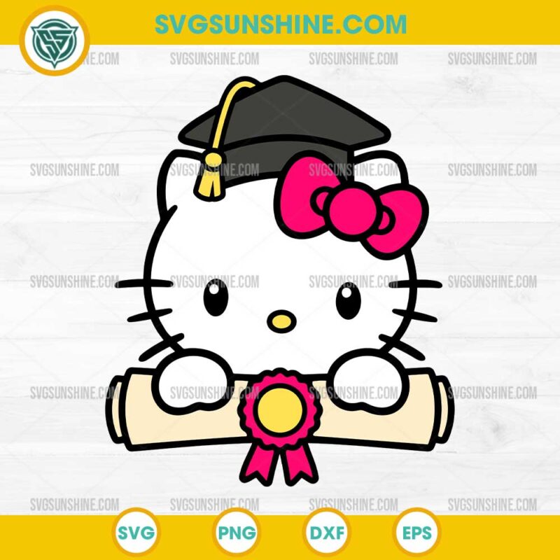 Hello Kitty Graduation Cap SVG, Hello Kitty Graduation SVG