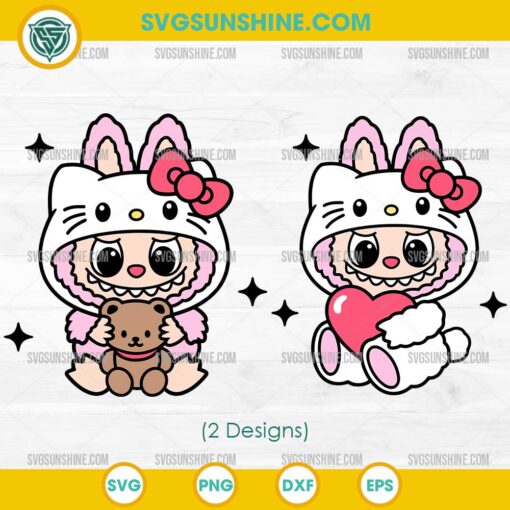 Labubu Hello Kitty SVG Bundle, Hello Kitty The Monsters SVG, Sanrio x Labubu SVG