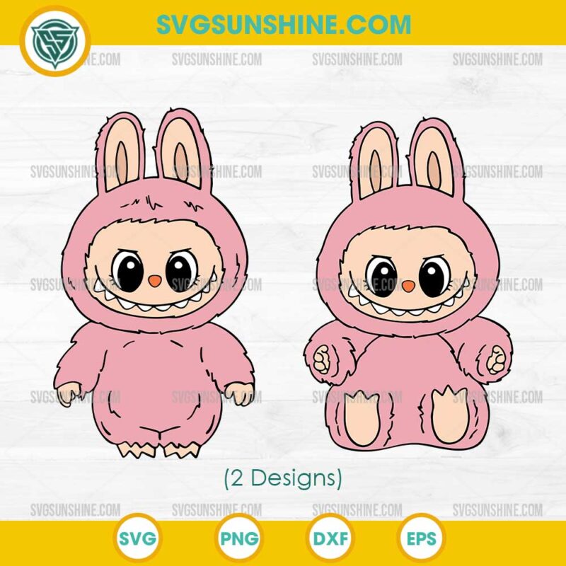 Labubu SVG 2 Designs, Labubu Sitting and Standing SVG PNG