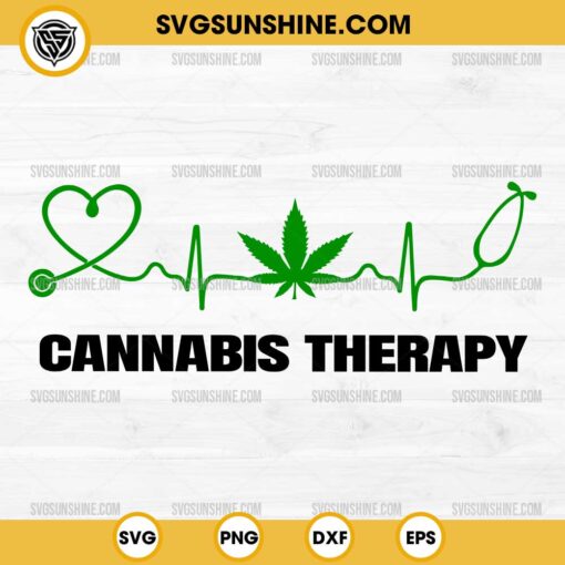 Cannabis therapy SVG, Marijuana heartbeat SVG, Cannabis SVG, 420 SVG