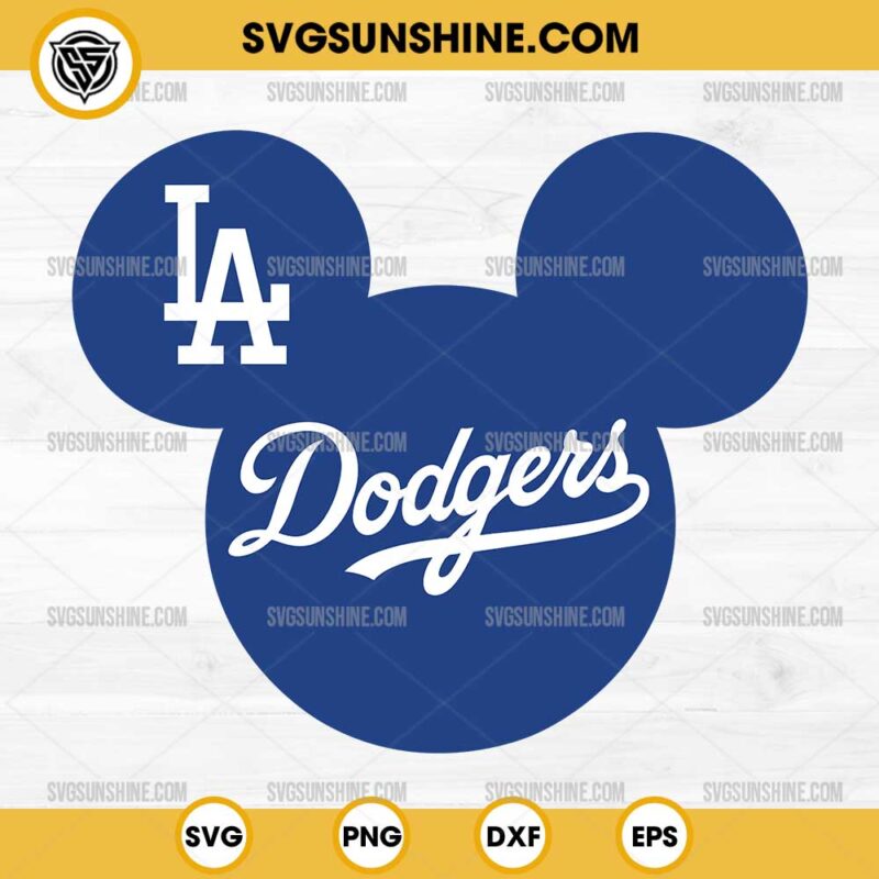 Mickey Los Angeles Dodgers SVG, Mickey Mouse LA Dodgers Baseball SVG