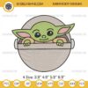 Baby Yoda Embroidery Design, Yoda Star Wars Embroidery Design File