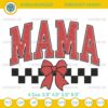 Mama Checkered Embroidery Design, Mama Valentine Embroidery File