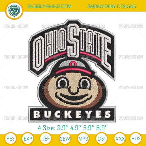 Ohio State Buckeyes Football Embroidery Design, Ohio State Football Embroidery File