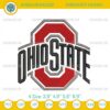 Ohio State Logo Football Embroidery Design, Ohio State Buckeyes Football Embroidery File