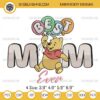 Winnie The Pooh Best Mom Ever Embroidery Design, Winnie The Pooh Mother's Day Embroidery File
