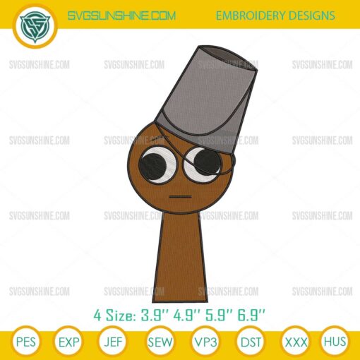 Brown Brud Incredibox Sprunki Embroidery Design, Brud Brown Sprunki Toys Embroidery File