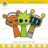 Sprunki Sound Team Embroidery Design, Orange Oren Lime OWAKCX Fun Bot Incredibox Sprunki Embroidery File
