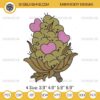 Love Bud Weed Heart Embroidery File, Cannabis Valentine Embroidery Design