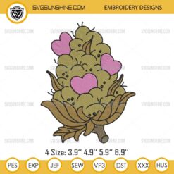 Love Bud Weed Heart Embroidery File, Cannabis Valentine Embroidery Design
