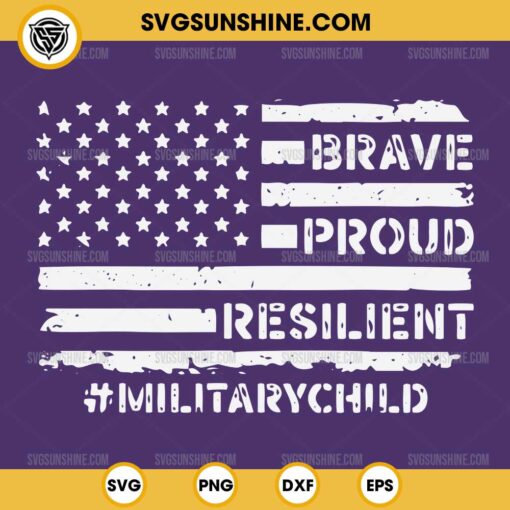 Purple Up For Military Kids SVG, Military Child Purple Up American Flag SVG