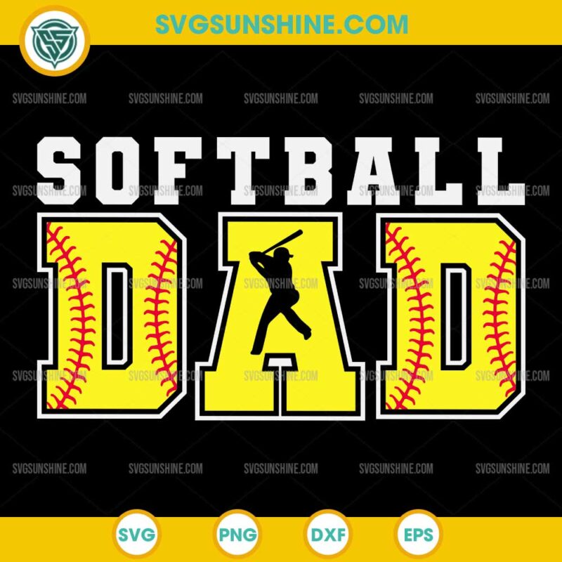 Softball Dad SVG, Funny Dad Life SVG, Softball Father's Day SVG
