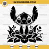 Stitch Silhouette SVG, Disney Stitch Flowers SVG