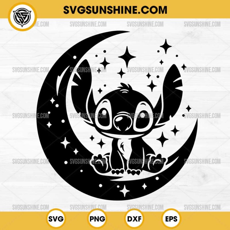 Stitch To The Moon SVG, Disney SVG, Stitch SVG