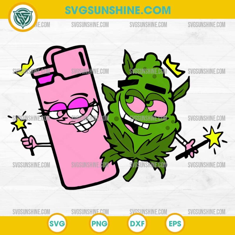 Weed Cosmo and Wanda 420 SVG, Stoner Cartoon SVG