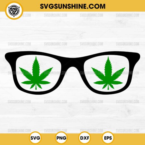 Weed Sunglasses SVG, Cannabis SVG, Marijuana SVG, 420 SVG