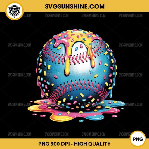 Stuff Baseball Drip PNG, Ice Cream Drip Baseball PNG