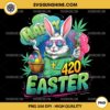 Happy 420 Easter Bunny with Basket and Cannabis PNG, Happy 420 Easter Bunny PNG