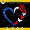 4th Of July Butterfly Red White Blue SVG, Heart with Butterflies SVG, Patriotic USA July 4th SVG