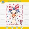 4th Of July Goose SVG, Silly Goose Patriotic Bows SVG, Coquette Bow American Flag Silly Goose SVG