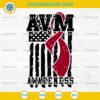 AVM Awareness SVG, AVM Burgundy Ribbon American Flag SVG