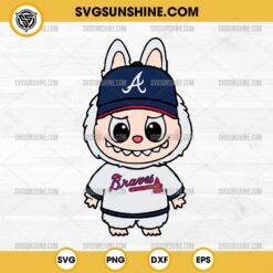 Labubu Atlanta Braves SVG, Labubu Baseball MLB SVG