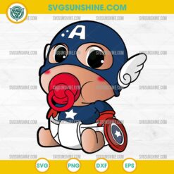 Baby Captain America SVG, Chibi Captain America Marvel SVG