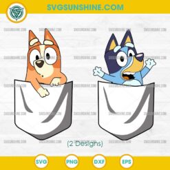 Bluey And Bingo Pocket SVG Bundle, Bluey And Bingo SVG