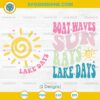 Boat Waves Sun Rays Lake Days SVG, Summer SVG