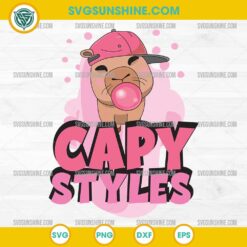 Capy Styles Pink Bubble SVG, Capybara Pink Vibes SVG