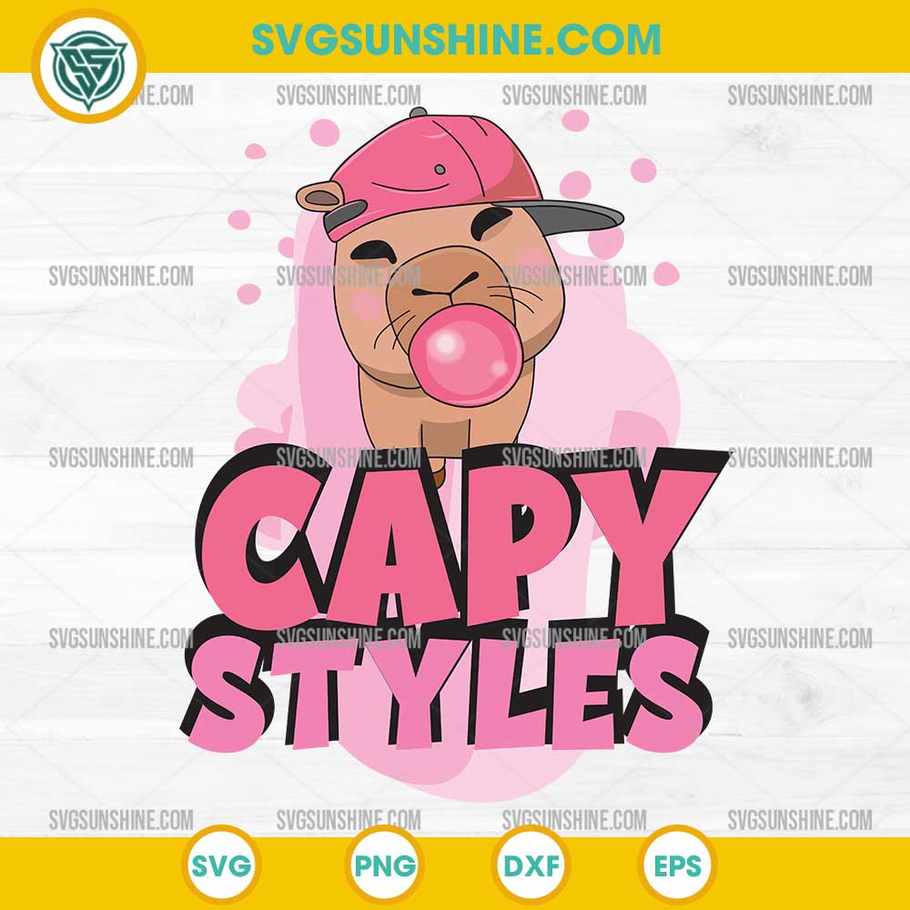 Capy Styles Pink Bubble SVG, Capybara Pink Vibes SVG Capy Styles Pink Bubble SVG, Capybara Pink Vibes SVG