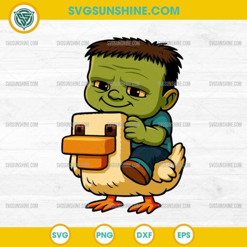 Chicken Jockey Minecraft SVG, Minecraft Zombie SVG