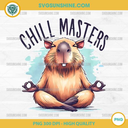 Chill Masters Capybara PNG, Capybara Yoga PNG