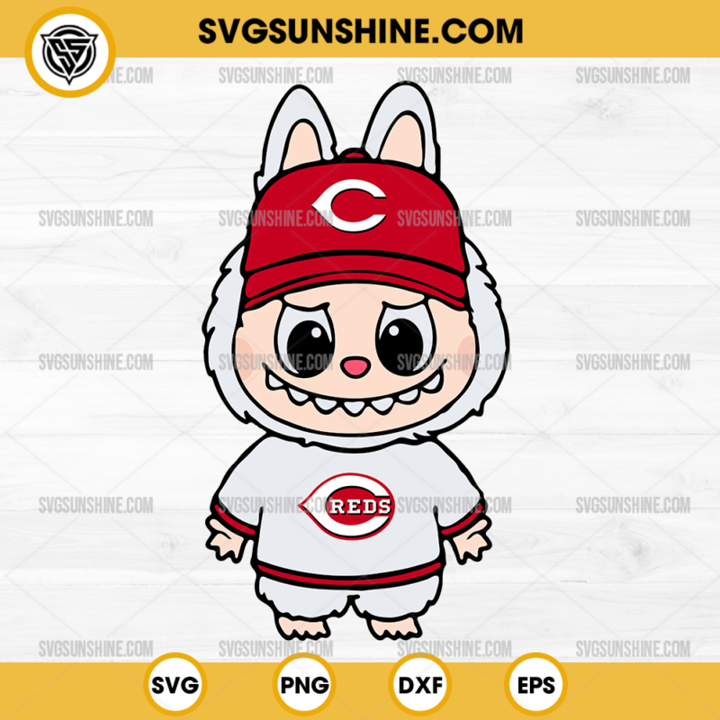 Labubu Cincinnati Reds SVG, Labubu Baseball MLB SVG