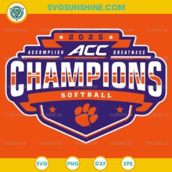 Clemson Tigers 2025 ACC Softball Champions SVG, Clemson Tigers softball SVG PNG