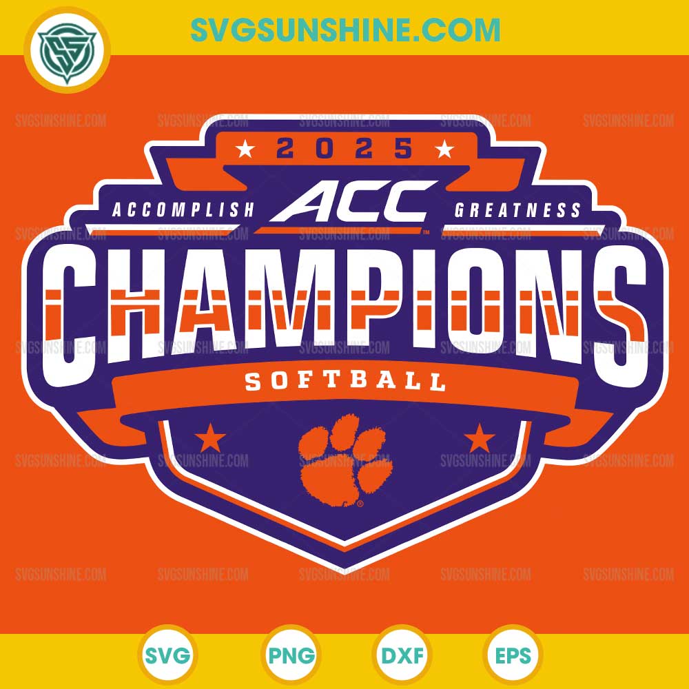 Clemson Tigers 2025 ACC Softball Champions SVG, Clemson Tigers softball SVG PNG Clemson Tigers 2025 ACC Softball Champions SVG, Clemson Tigers softball SVG PNG