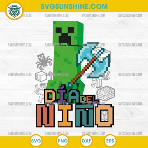 DIA DEL NIÑO MINECRAFT SVG, Minecraft Creeper SVG