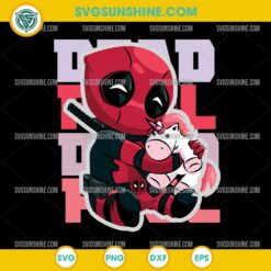 Deadpool With Unicorn SVG, Deadpool Chibi SVG