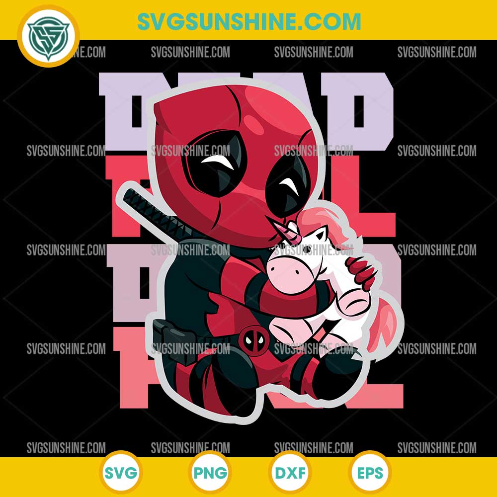 Deadpool With Unicorn SVG, Deadpool Chibi SVG Deadpool With Unicorn SVG, Deadpool Chibi SVG