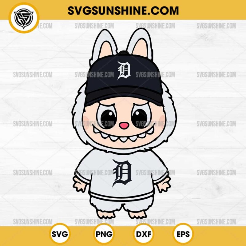Labubu Detroit Tigers SVG, Labubu Baseball MLB SVG